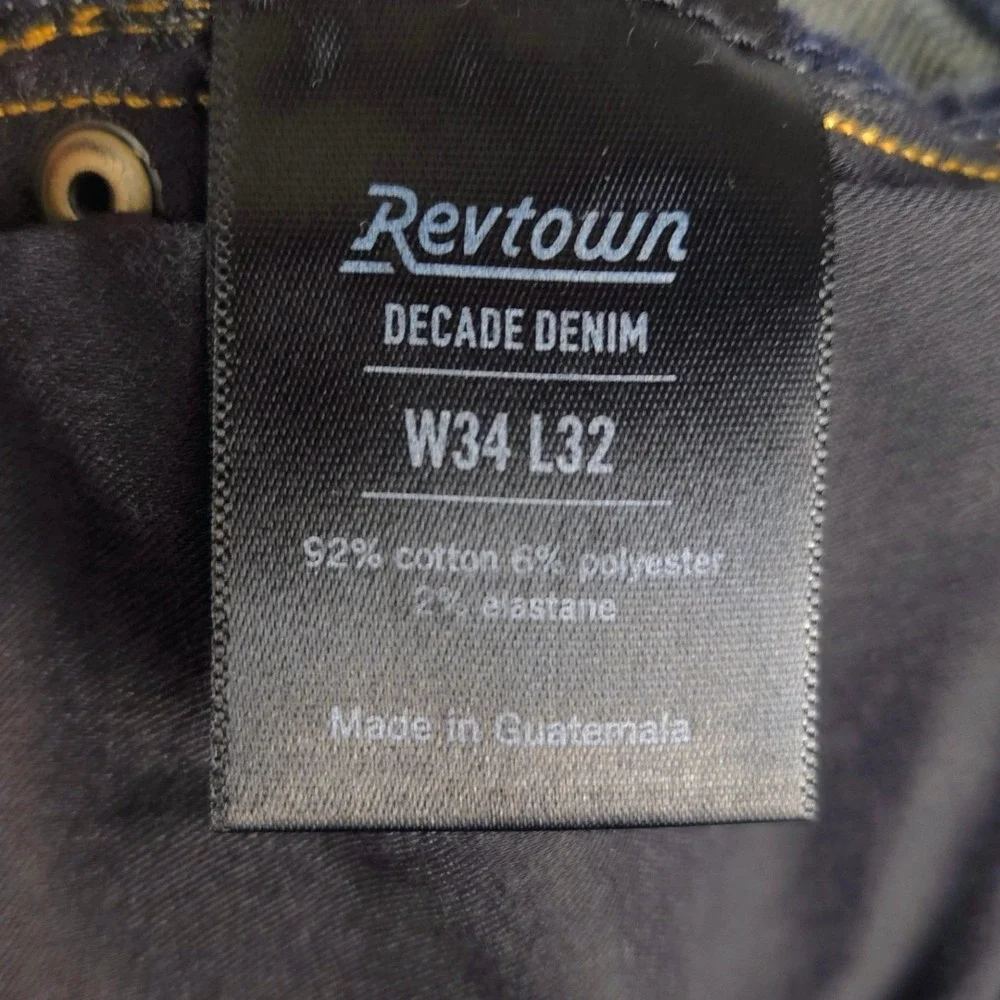 Revtown Sharp‎ Decade Denim Jeans Mens Slim Straight Stretch 34x32 (Fits 35x32)